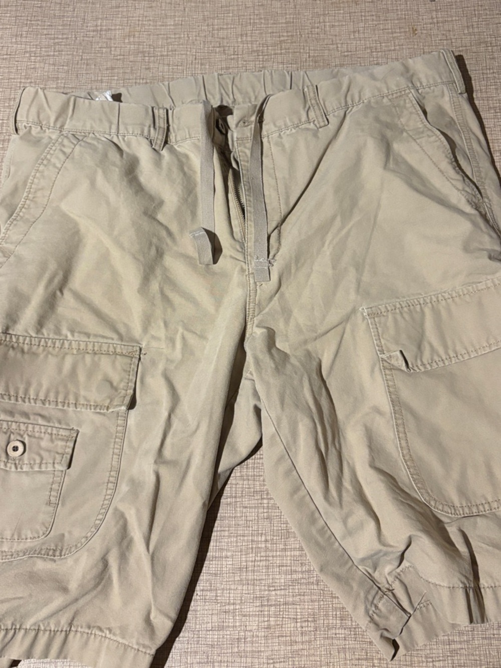 Caribbean Joe Men's Khaki Cargo Shorts with Utility Pockets